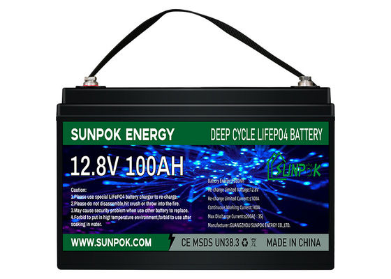 SUNPOK LiFePo4 Portable Deep Cycle Battery Pack Power Station 12V 24V 100ah