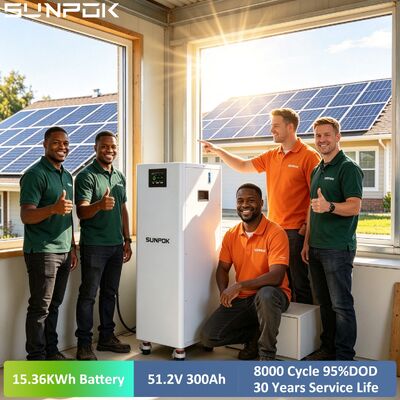 SUNPOK 48V 51.2V 15kwh 16kwh Lithium Ion Battery Packs 314Ah 300Ah Lifepo4 Battery 48V Vertical Solar Home Energy Storage