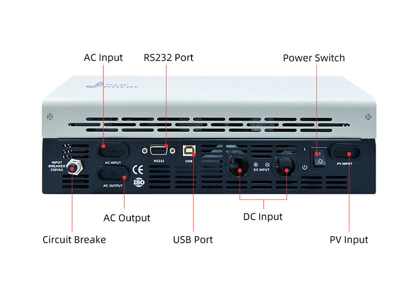 Lcd-Anzeige weg dem einphasigen von des Gitter-Inverter-5kw 3kw 230V für Solarenergie