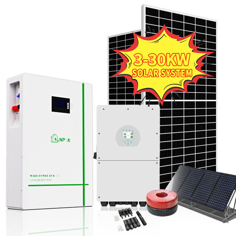 Sunpok komplett weg hybriden Sonnensystem der Gittervom solarausrüstung 3kw 5kva 5kw 15kw 10kw