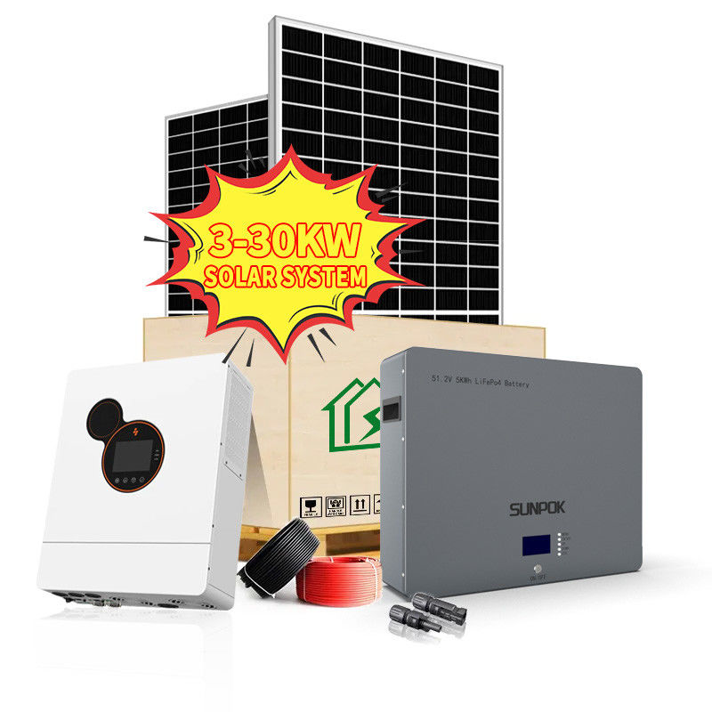 Anzeigen-hybrides Sonnensystem-Kit On Off Grid Hybrid-Sonnenkollektor-Stromnetz ODM LCD
