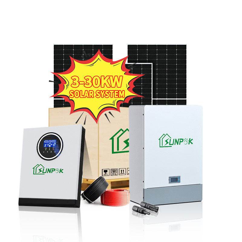 Sunpok komplett weg Solarenergieinverter des Gitters der Gittersolarenergieausrüstungen 5kwh 10kwh 15kwh 20kwh 25kwh 30kwh vom hybriden