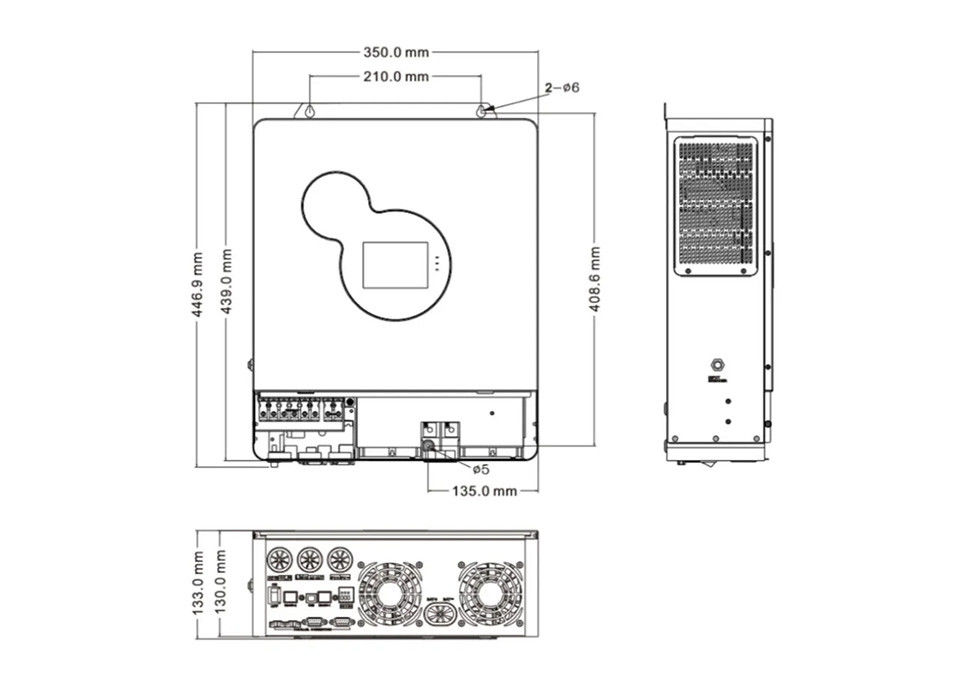 5kw hybrider Solarsinus-Wellen-Inverter des inverter-3kw 5.5kw 100a Mppt reiner weg vom Gitter