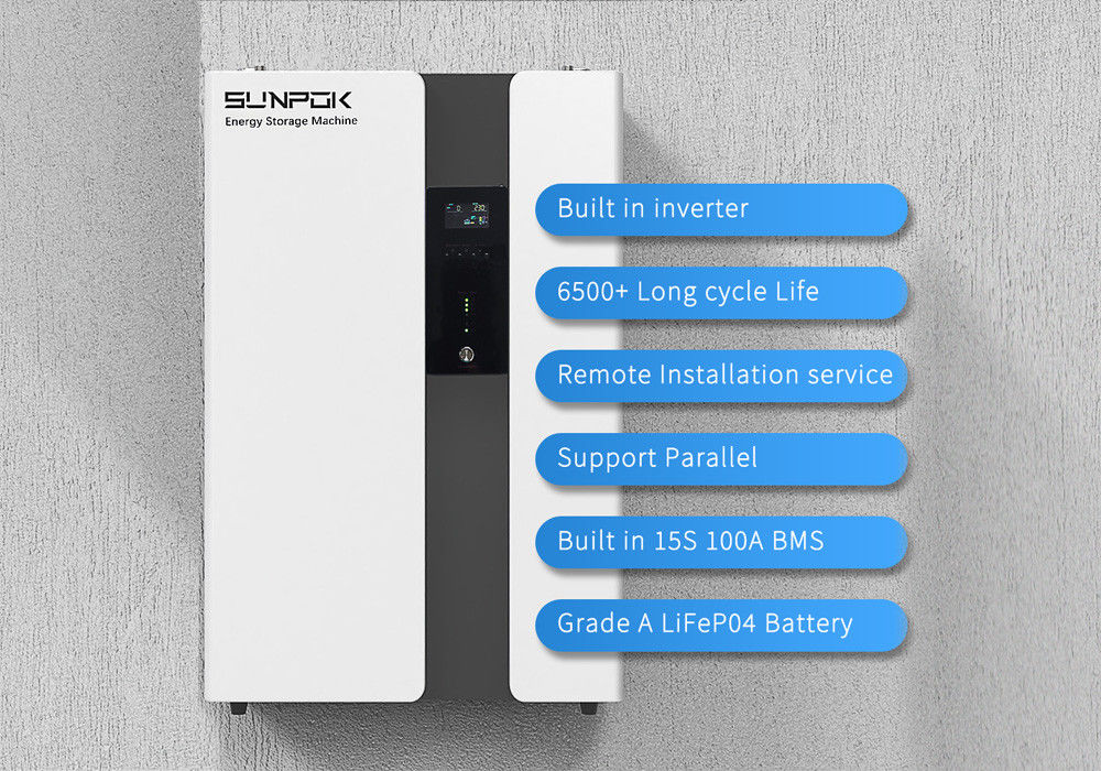 Off-Grid All-in-One-Warehouse in 5,12Kwh 50Ah 200Ah 100Ah 51,2V 5kw Inverterbatterie