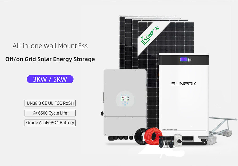 Solarbatterie Photovoltaik-Kit 6Kw 10Kw 12Kw Batteriepaket Solarenergie Hybrid Kompletsystem für Wohnraum