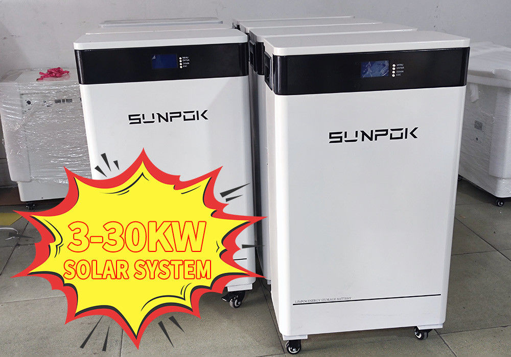 Hybride Solarenergiesysteme 30kw 20kw 10kw Energiespeichersysteme 3 Phase 40kwh Lithiumbatterie-Solarsystem