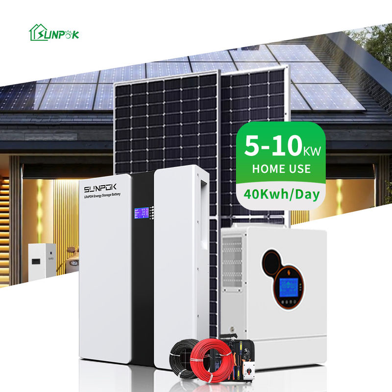 Solarenergiesysteme 3kw 5kw 10kw 12kw 15kw Hybrid Off-Grid Komplett-Solarzellen-Set