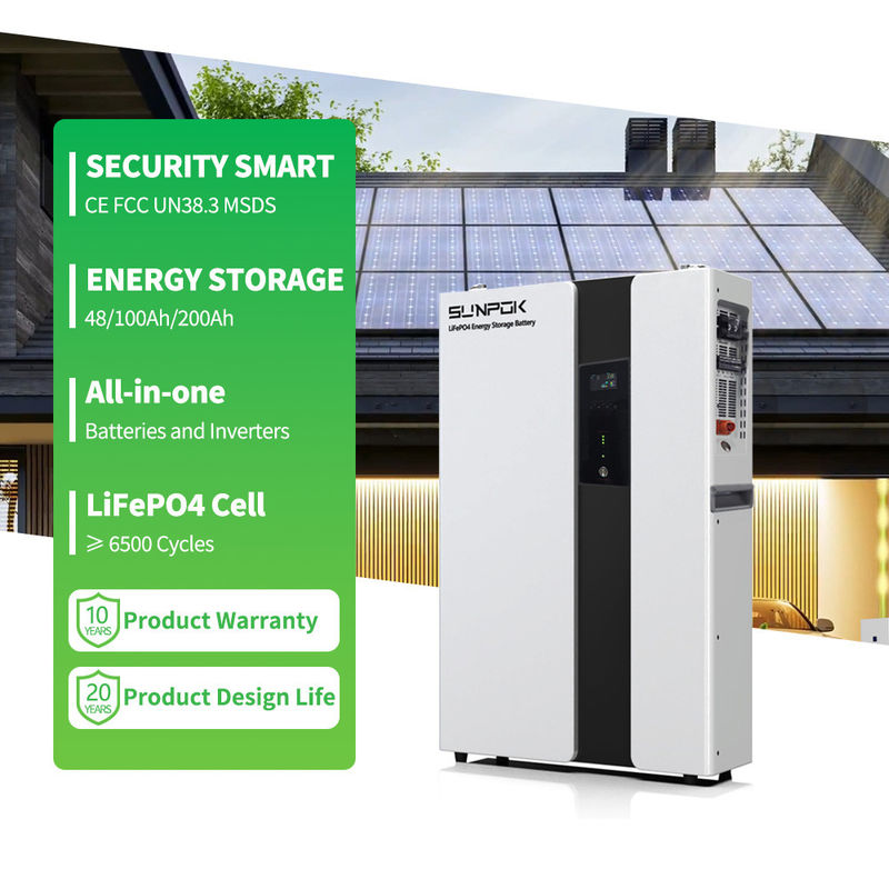 Sunpok Energy Home Battery Storage System All-in-One für solar gestapelte Lithiumbatterien