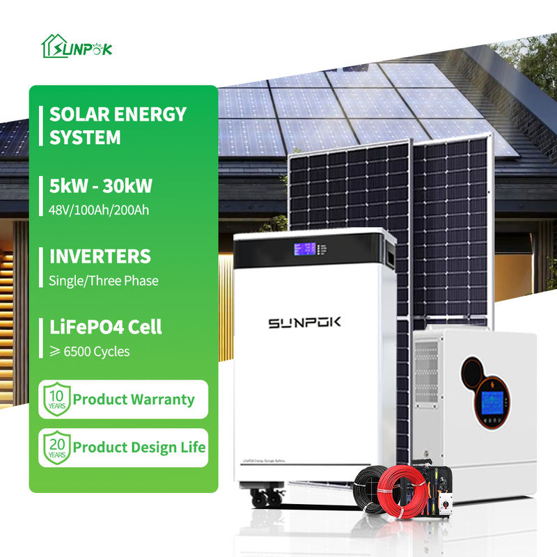 Energiehybrides Solarsystem für Zuhause 5KW 8KW 10KW 12KW Kompletsatz Solarstrom-Panel