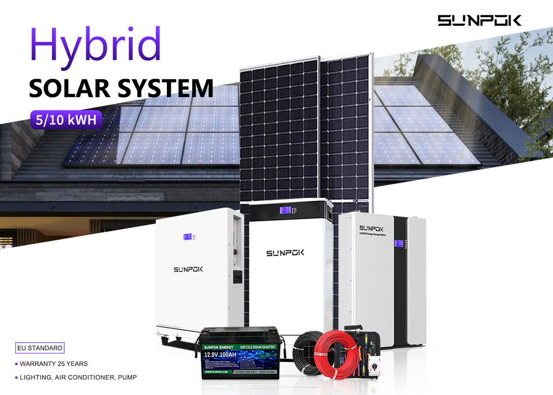 Hybrides System zur Speicherung von Solarenergie Lithiumbatterien 48v 200ah 15kwh 20kwh Dachmontage