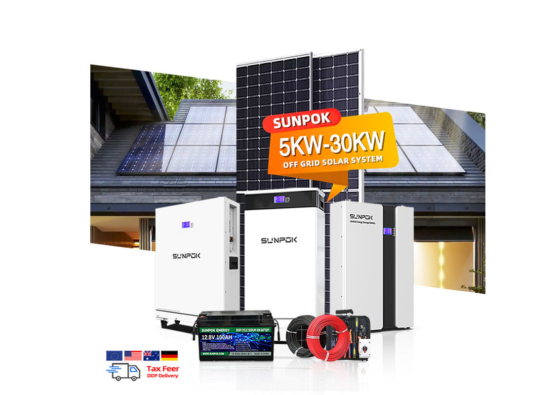 Solarenergiesystem ausgeschaltet 6000W 10Kw 15Kw 20Kw Hybride dreiphasige Solarenergiesystem