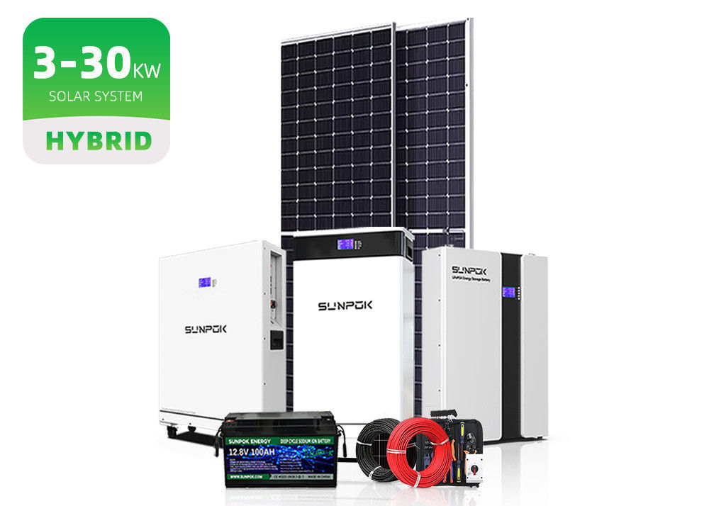 Off-Grid Hybrid Solarenergie Speichersystem 5Kw 10Kw 20Kw 10Kva Solarenergie System Off-Grid mit Energiespeicher komplett eingestellt