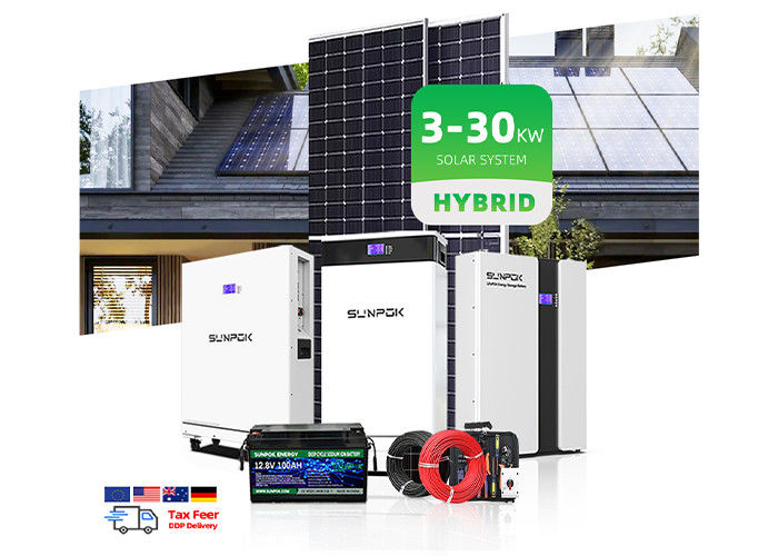 Photovoltaik 10Kw 12Kw 15Kw Hybrid Solarenergiesystem Komplett Solarpanel Stromversorgungssystem für Heimgebrauch mit Inverter