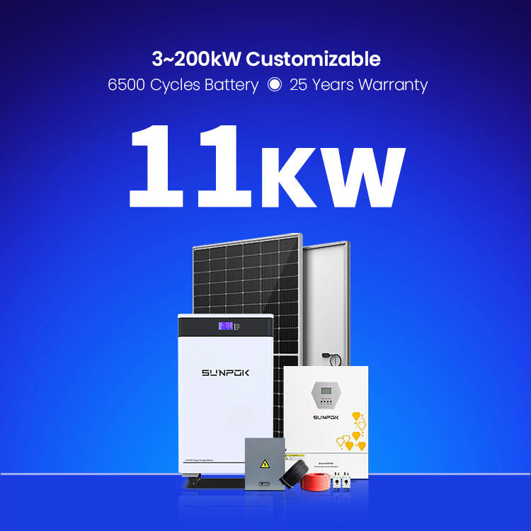 Heimgebrauch Solarenergiesystem 3KW 6KW 11KW 22KW Hybride Off-Grid-Solarzellen Anlagen LifePo4 Batterie Off-Grid-Solarzellen-Kit