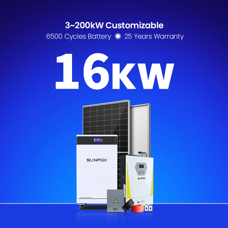 Solaranlage 15Kva 16KW 18KW Vollständiges Hybrid Solar-PV-Energiesystem für Zuhause
