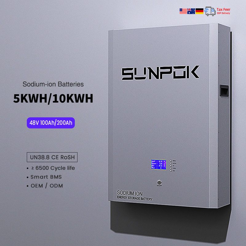 Natriumbatterie 48V Batterie Energiespeicher 5Kwh 48V 200Ah 100Ah Lifepo4 Wandmontierte Natriumionenbatterie