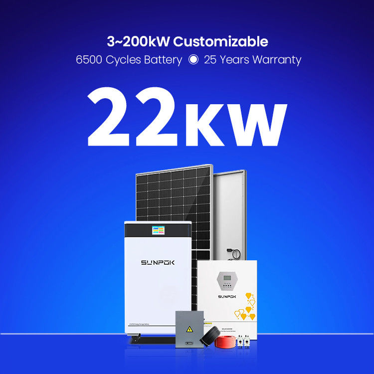 Komplettes 10KW-Solarsystem 3,5kw 6,2kw 11kw 22kw-Solarpanel-Kit Hybrid Off-Grid Heim Solarenergiesystem