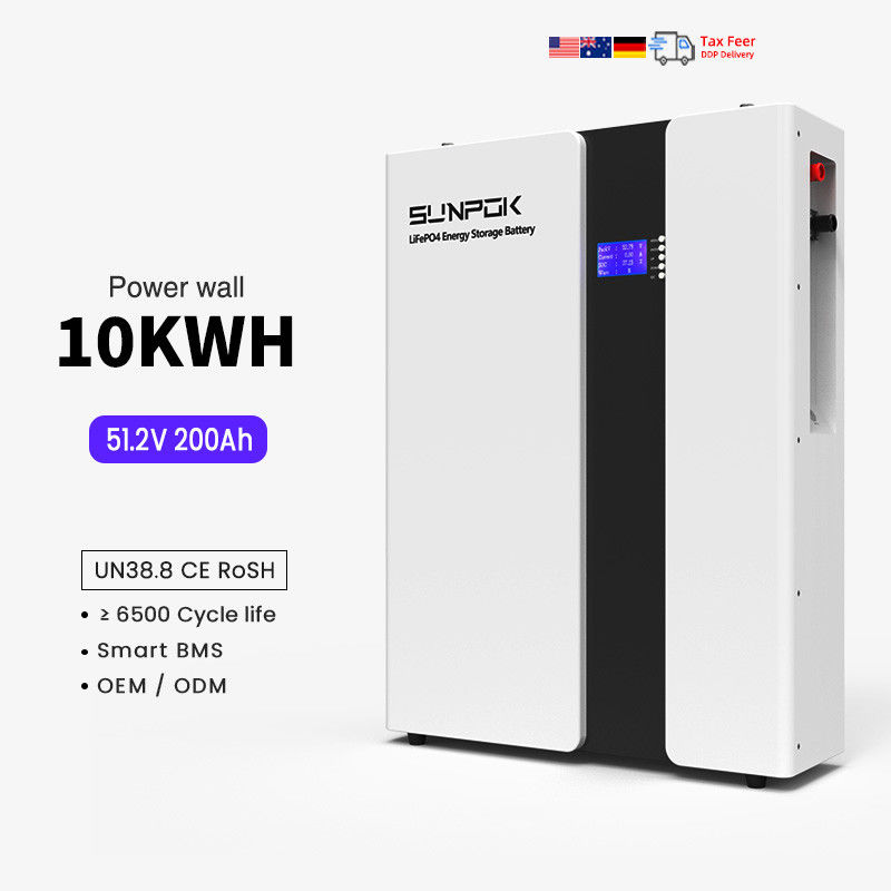 Lifepo4 Batterie 48V 51.2V 10KWH Wandmontierte Lithiumbatterie 48Volt 200ah Lithium-Ionenbatterie Solaire für das Sonnensystem