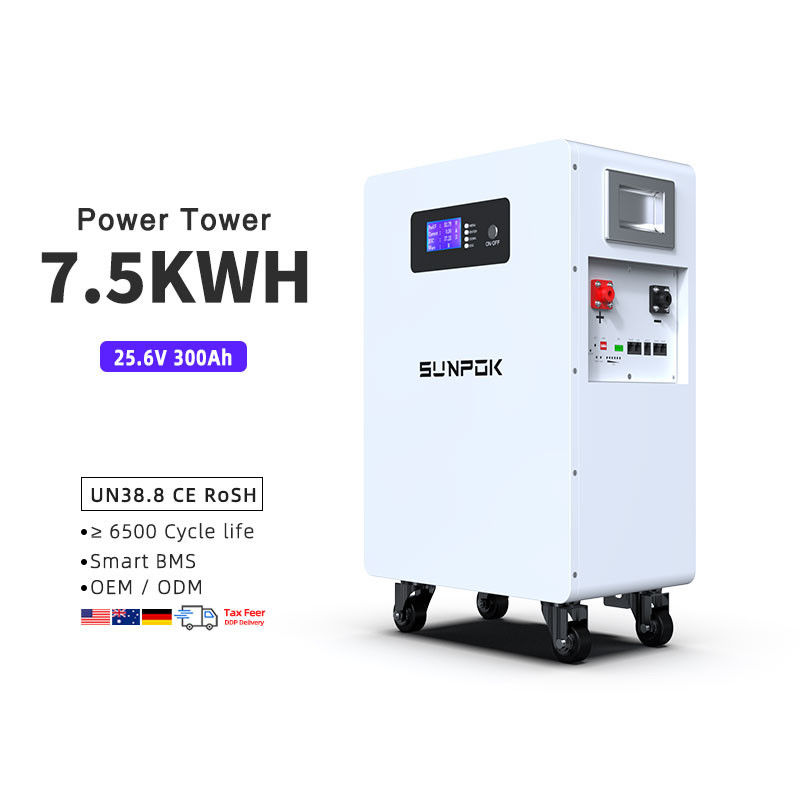 2025 Neues Design 7.5Kwh Batterie 24V 300 Batterie Lithium Ion 300Ah Lithium Batterie 300Ah Solarenergie Speichersysteme