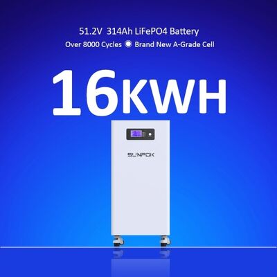 Heimspeicher LiFePO4 Batteriepack 51,2V 300Ah 15,36 kWh Heimspeichersystem Solarenergiespeicher Batterie