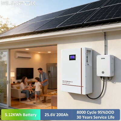 SUNPOK 8000 Cycles 24V 25.6V 200Ah 5kwh Solar LiFePo4 Li Lithium Batteries Battery Akku Home Energy Storage System