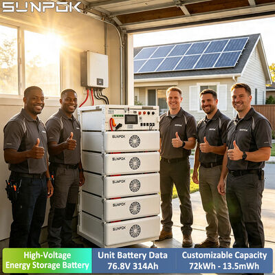 SUNPOK Lifepo4 Heimbatterie 76,8V 314AH Lithium-Ionen-Batteriepaket Hochspannungs-Energiespeicherbatterie