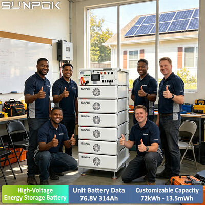 SUNPOK Lifepo4 Batterie-Pack 76,8V 314Ah Lithium-Ionen-Heimspeicher ESS-Batterieschrank Energiespeichersystem