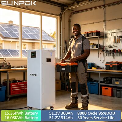 SUNPOK 51.2V 48V 314Ah 300Ah Power Wall Lithium Ion Pack Home Energy Storage 15KW 314Ah Solar Power System 51.2V Lifepo4 Battery