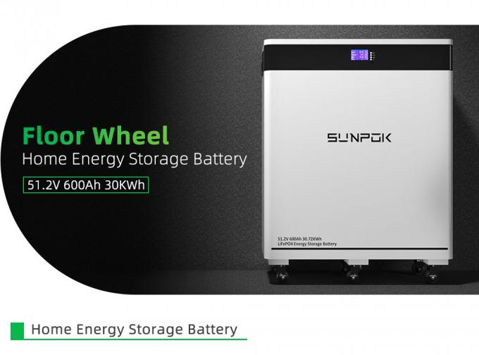 30KW Deep Cycles 600AH Mobile Bodenmontierte LiFePO4 51,2V Lithium-Ionen-Batteriepack für Heimspeicher 0